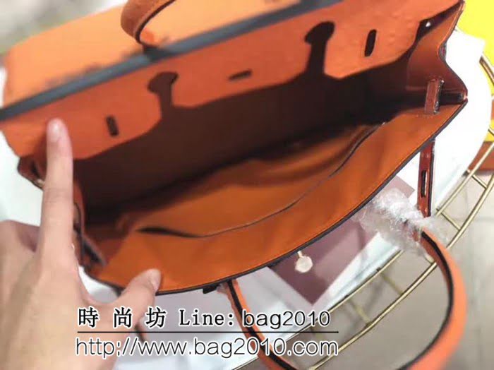 愛馬仕Hermes原版牛皮鴕鳥紋 Birkin 鉑金包 時尚手提包 0AM1013
